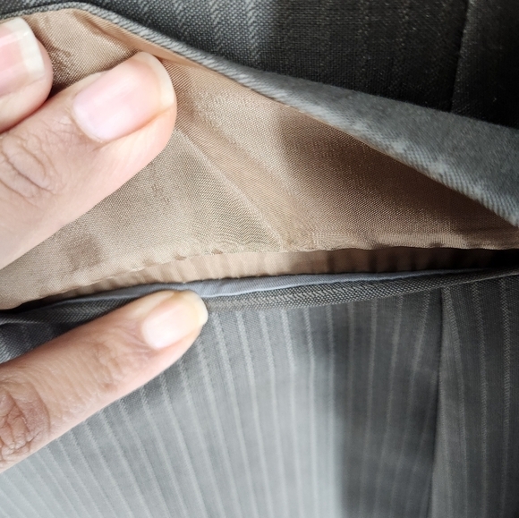 Hugo Boss Virgin Wool Blazer Mens 44L Light Brown Pinstripe Formal Workwear - Picture 6 of 13